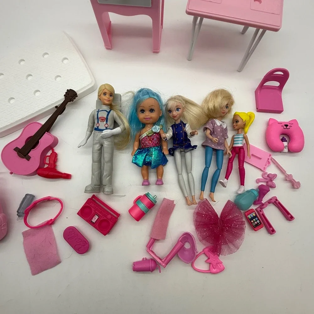 Mattel Barbie Chelsea Doll mixed brand Lot Dolls Furniture Accessories toy lot.